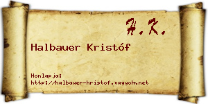 Halbauer Kristóf névjegykártya