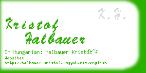 kristof halbauer business card